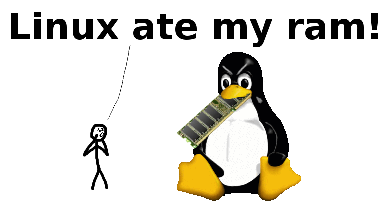 Tux munching on some RAM... mmm mmmm